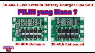 Modul BMS 3S 40A Lithium 18650 Battery Charger Balanced dan Enhance [upl. by Akemat]