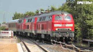 BR 218 mit IC und SyltShuttle in Niebüll [upl. by Missi]