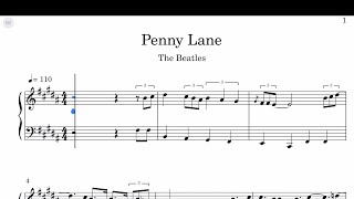 The Beatles  Penny Lane Sheet Music [upl. by Nahtanaj]