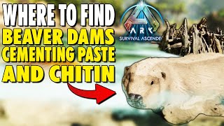 WHERE TO FIND CEMENTING PASTE  BEAVER DAMS  CHITIN IN ARK SURVIVAL ASCENDED [upl. by Lorelei946]