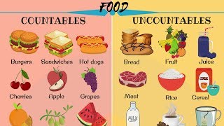 Countable vs Uncountable FOOD in English  Food and Drinks Vocabulary [upl. by Siaht]