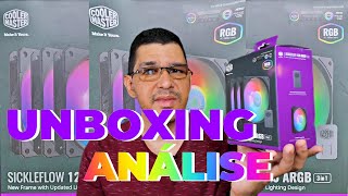 Kit de Ventoinhas Cooler Master SickleFlow 120 ARGB  Unboxing e Análise Como Instalar Corretamente [upl. by Cyd]