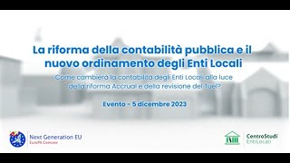 Tavolo tecnico La riforma della contabilità pubblica e il nuovo ordinamento degli Enti Locali [upl. by Alor418]