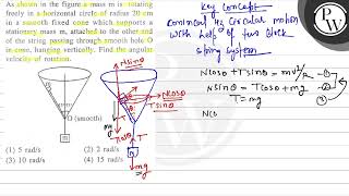 As shown in the figure a mass \ \mathrmm \ is rotating freely in a horizontal circle of radi [upl. by Strauss]