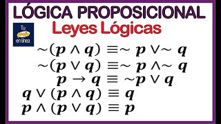 ‼️LÓGICA PROPOSICIONAL 05 Leyes Lógicas [upl. by Eiro113]