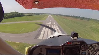 Cockpit Landing Farmville KFVX  Tecnam P92 Eaglet N16HV [upl. by Ver462]