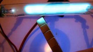 Plasma under magnetic field influence in UV Light tube [upl. by Ysdnil]