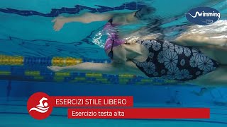 Esercizio STILE LIBERO testa alta  by Swimming Pro [upl. by Saundra316]