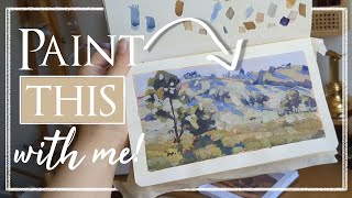 Painting a gouache landscape and my thought process [upl. by Aimac882]