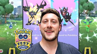 TRIPLE Shiny Unown Swap 100 Necrozma Fusions at New York Pokemon GOFest 2024 [upl. by Tomasine]