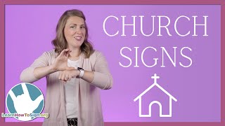 Church Signs in ASL  American Sign Language  Religious Signs [upl. by Averill]