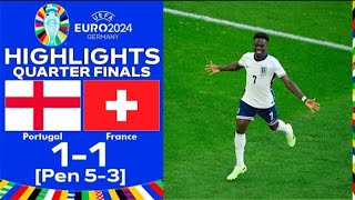 Inghilterra  Svizzera 64 dcr gol e highlights euro 2024 [upl. by Nilknarf513]