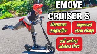 Emove Cruiser S  SINEWAVE CONTROLLER UPGRADE 50 miles range 30 mph speed Electric Scooter Academy [upl. by Petersen]