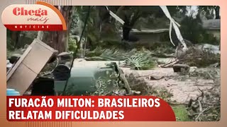 No meio do furacão Milton brasileiros nos EUA relatam dificuldades  Chega Mais Notícias 101024 [upl. by Violante]