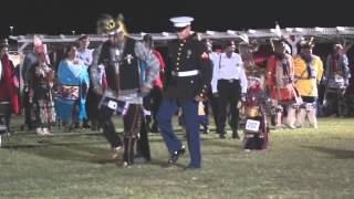 US Marine War Dancing at Iowa Tribe of Oklahoma Powwow 2014 [upl. by Baptist]