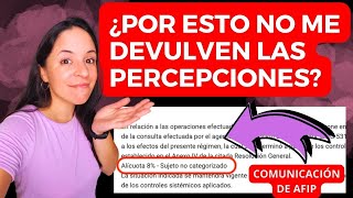 Comunicación de AFIP y NO DEVUELVEN las PERCEPCIONES [upl. by Ainirtak883]