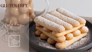 GLUTEN FREE Lady Finger Biscuits Recipe  Savoiardi Biscuits  How to make Italian Ladyfingers [upl. by Eigram]