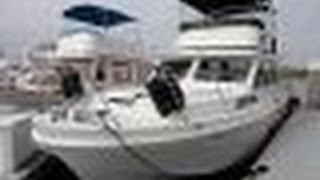 Uniflite 36 Flybridge Deck amp Bridge Tour By South Mountain Yachts 949 8422344 [upl. by Nnylsaj]