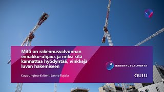 Rakennusvalvonnan ennakkoohjaus kaupunginarkkitehti Janne Rajala [upl. by Gelb]