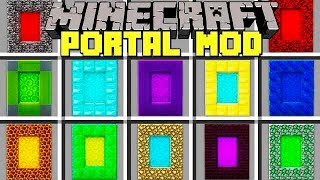 Minecraft PORTAL MOD l CRAFT INSTANT PORTALS AND TRAVEL TO NEW DIMENSIONS l Modded MiniGame [upl. by Ibocaj]