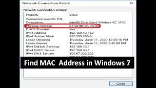 How to Find MAC Address in Windows 7  MAC Address in Windows in Hindi [upl. by Benito]