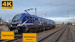 【4K】 Führerstandsmitfahrt Regensburg Ost nach Gaschwitz über Schwandorf Hof [upl. by Horn469]