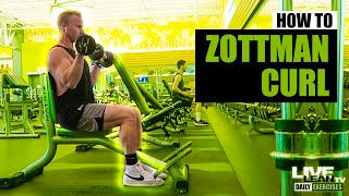 How To Do A SEATED DUMBBELL ZOTTMAN CURL  Exercise Demonstration Video and Guide [upl. by Araccat]