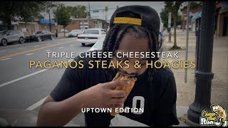 Paganos Steaks amp Hoagies  Huge Cheesesteak  Triple Cheese  Cheesesteak Run Uptown Edition [upl. by Nitsir]