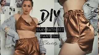 DIY silky satin set shorts part 1  super easy  Tijana Arsenijevic [upl. by Aitnom976]