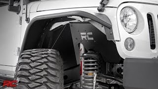 20072017 Jeep Wrangler Front Inner Fender Liners by Rough Country [upl. by Ynafets218]