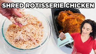 How to Shred a Rotisserie Chicken in 60 Seconds  How to Cook Chicken by MOMables [upl. by Haas262]