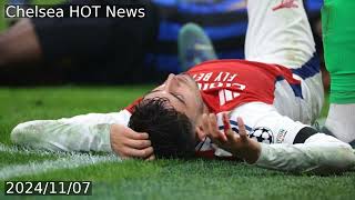 Kai Havertz update as Arsenal star leaves pitch with blood pouring from his head [upl. by Rasia]