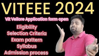 VITEEE 2024 APPLICATION OPEN  Vit University step by step application form process Vit vellore [upl. by Aicrag345]