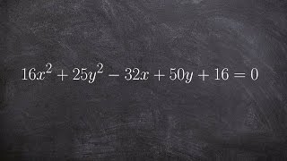 How to write an ellipse in standard form to find the center foci and vertices [upl. by Odelet]