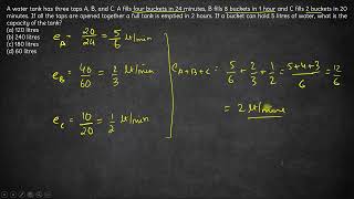 Taps A B C filling buckets and Tank Time amp Work CAT 1994 Quant Solution PYQs [upl. by Euqinobe]