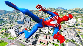 GTA 5 Crazy Ragdolls GTA 5 Spiderman Falling off Highest  Funny Moments amp GTA 5 Gameplay Fails [upl. by Marceau]