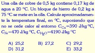 CALORIMETRIA PROBLEMA RESUELTO [upl. by Merilyn]