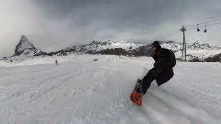 Snowboarding Matterhorn Zermatt Switzerland 02152024 [upl. by Jallier]