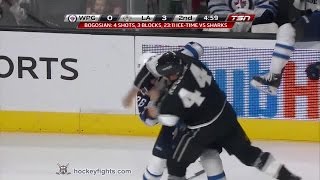 Blake Wheeler vs Robyn Regehr Oct 12 2014 [upl. by Bowra]