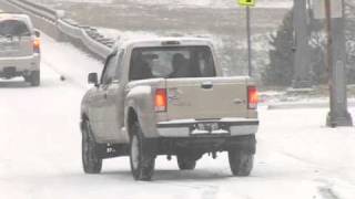 Snow challenges drivers causes wrecks in Little Rock [upl. by Essirahs]