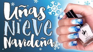 Uñas NIEVE de NAVIDAD · MANICURA FACIL ❄️☃️ [upl. by Berri256]