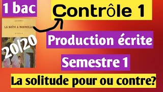 Contrôle de production écrite 1 semestre 1 français 1bac [upl. by Aicena]