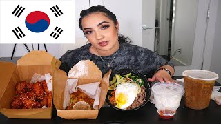 KOREAN MUKBANG Bibimbap Dduckbaegi Bulgogi Korean Spicy Wings  KissedByKen [upl. by Malarkey346]