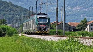 Valtellina passaggio treno regionale Trenord 10324 da Lecco a Sondrio Coradia Meridian Etr425 4K [upl. by Annoynek475]