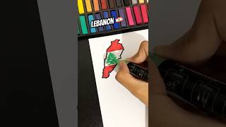 Flag map of lebanon drawing lebanon flags youtubeshorts shorts [upl. by Arema]