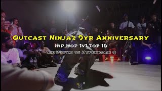 Outcast Ninjaz 9yr Anniversary  Hip Hop 1v1 Top 16  Tee Kustin vs Hyperbolic Q [upl. by Ytnom]