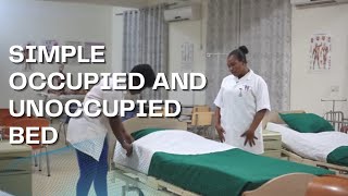 SIMPLE OCCUPIED AND UNOCCUPIED BED  How to make a simple bed in Nursing [upl. by Ardeha594]