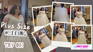 Plus Size Wedding Dress Try On with Juicy Body Goddess [upl. by Ardnuaed]