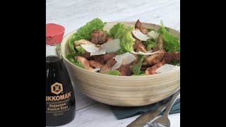 Recette de Salade Caesar au poulet grillé et vinaigrette à la sauce soja salée  750g [upl. by Singband155]