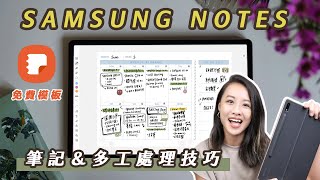 【免費模板】S Pen 超實用 Samsung Notes 教學 ＆多工處理應用｜Samsung Galaxy Tab S8 [upl. by Ayikan]